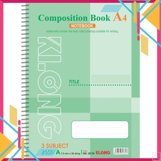 (Combo 5 cuốn) Sổ lò xo KLONG A4 260trang; MS: 381M (giao màu ngẫu nhiên)