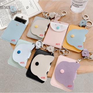 Ví da đựng tiền mini có ngăn đựng thẻ thiết kế hoạt hình phong cách Nhật Bản cho nữ