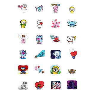 [SET 11] Bộ sticker 24 hình BTS, BT21 - LLD011