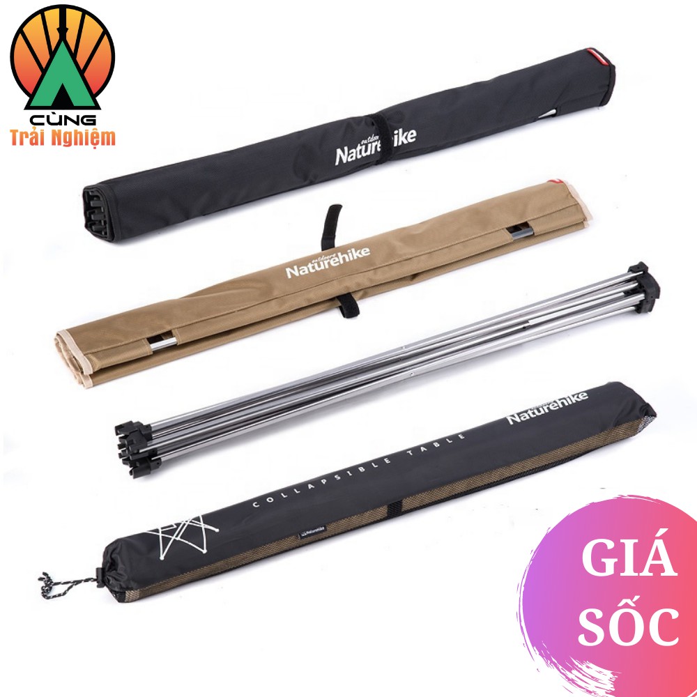 Bàn Xếp Dã Ngoại Di Động Size Lớn Cầm Tay Cho Du Lịch Picnic Cắm Trại Câu Cá NatureHike NH20JJ020