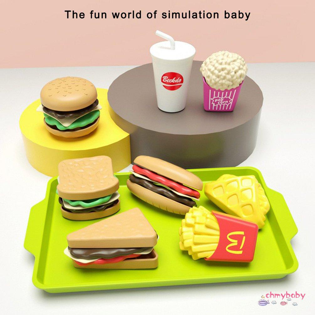 【OMB】 Children's Play House Toys Detachable Simulation Hamburger Bread French Set