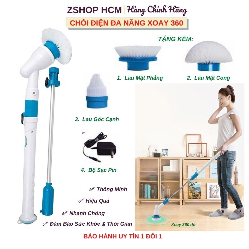 Cây Lau Nhà [FREESHIP] Chổi Lau Nhà Bằng Điện Thông Minh Xoay 360 Vệ Sinh Sạch Sẽ Bảo Hành 1 Đổi 1