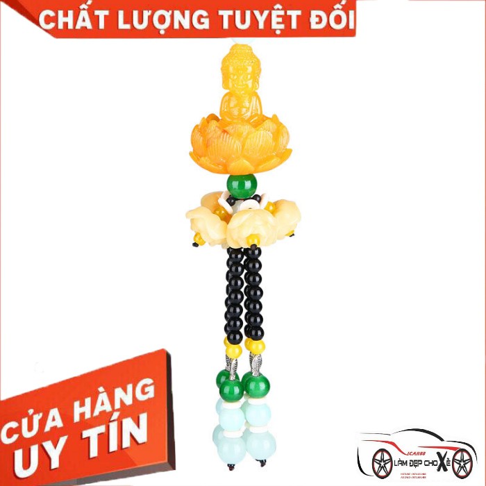 {Hàng chính hãng} Khánh Phật Ngự Đài Sen Phong Thủy Treo Ô Tô Cầu Bình An , May Mắn ICP01