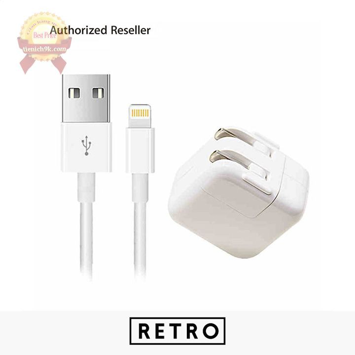 Bộ sạc cáp ipad 10W foxconn IC bảo vệ cao cấp cho củ iphone đời cao Adapter và dây cable lightning FullBox – Bh 12th