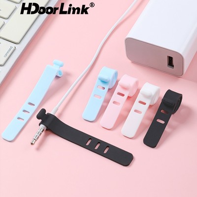 Dây buộc cáp HdoorLink chất liệu silicon gọn gàng có thể sử dụng đánh dấu