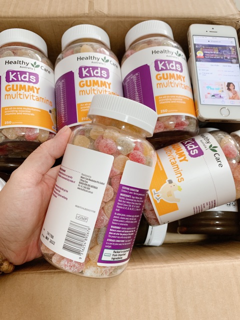 Kẹo Gum cho bé biếng ăn, Kids Gummy Multivitamin Healthy Care Úc
