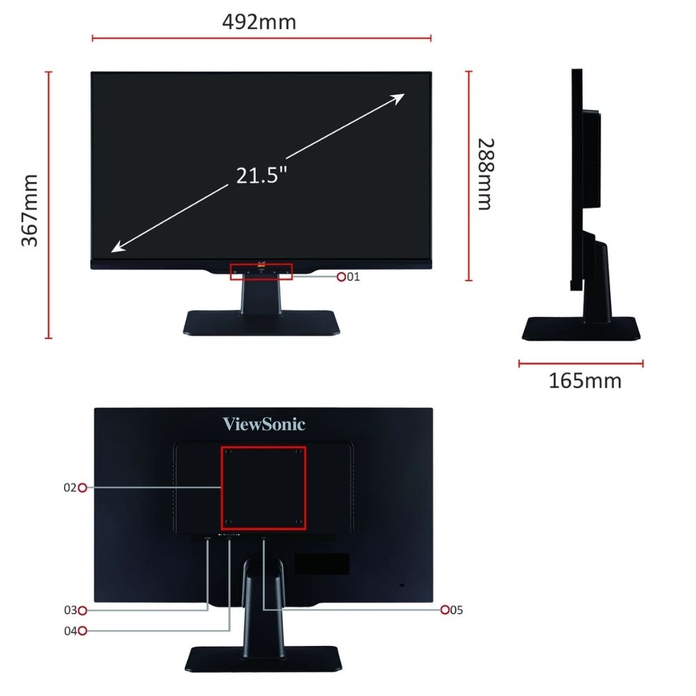 Màn hình Viewsonic VA2201-H 22 Inch 75Hz IPS FHD Tràn viền VGA HDMI công nghệ bảo vệ mắt khỏi ánh sáng xanh