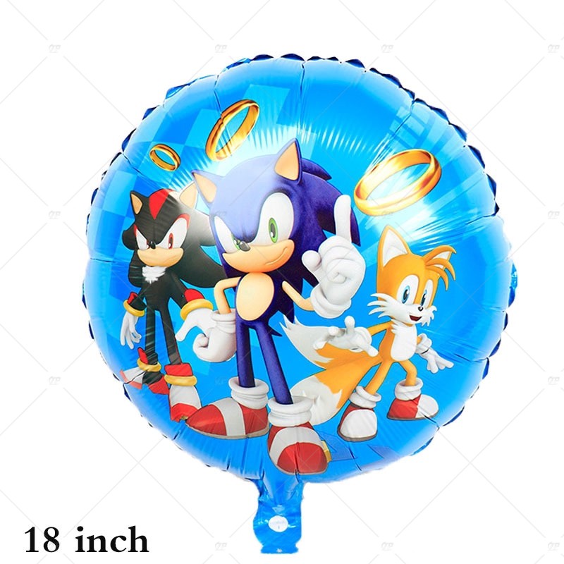 Set 5 bong bóng lá nhôm hình nhím Sonic trang trí tiệc