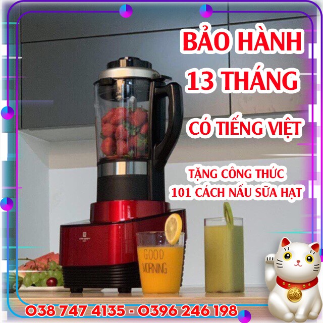 Máy làm sữa hạt RANBEM 735H có tiếng Việt  - Máy xay nấu đa năng - Tặng công thức làm 101 loại sữa hạt (BH 13 THÁNG)