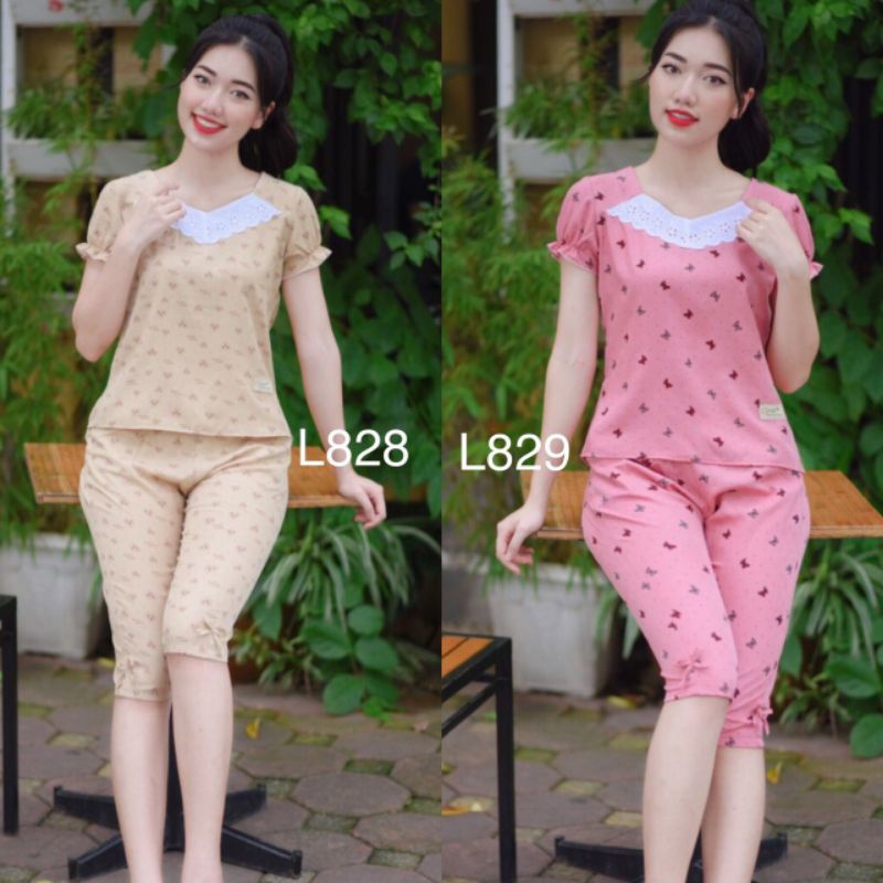 Bộ đồ mặc nhà chất đũi lạnh, áo cộc quần lửng mềm mát thấm hút tốt, đủ size