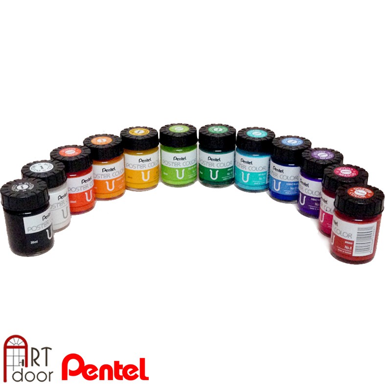 [ARTDOOR] Bộ màu bột PENTEL Postercolor 12 màu (30ml)