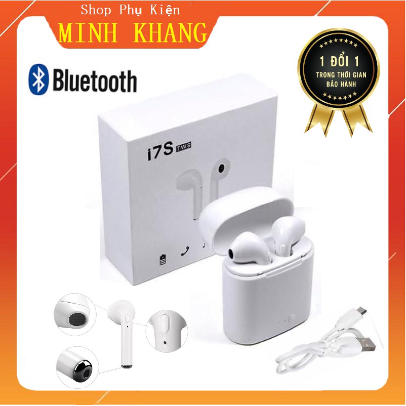 [Hàng Mới] Tai Nghe Không Dây I7s - TWS Bluetooth 5.0 - Âm Bass Cực Đỉnh - Bảo Hành Đổi Mới 30 Ngày