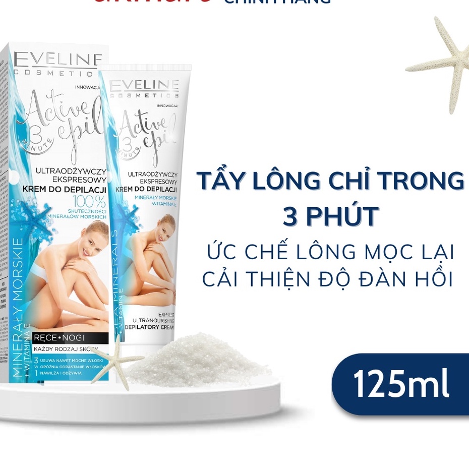 Kem Tẩy Lông Chiết Xuất Khoáng Chất Biển Eveline Active Epil -125ml