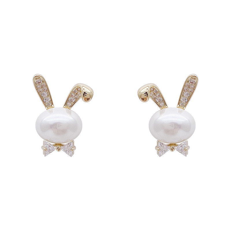 Bông tai mạ bạc 925 hình thỏ dễ thương phong cách Hàn quốc