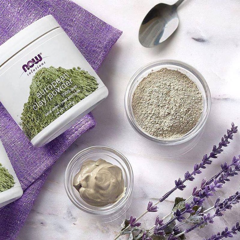 [Date 2025 tặng bát thìa, cọ silicon] Bột mặt nạ đất sét NOW CLAY POWDER 170g