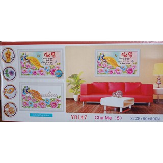 Tranh đính đá Cha Mẹ YN8147 (chưa đính)