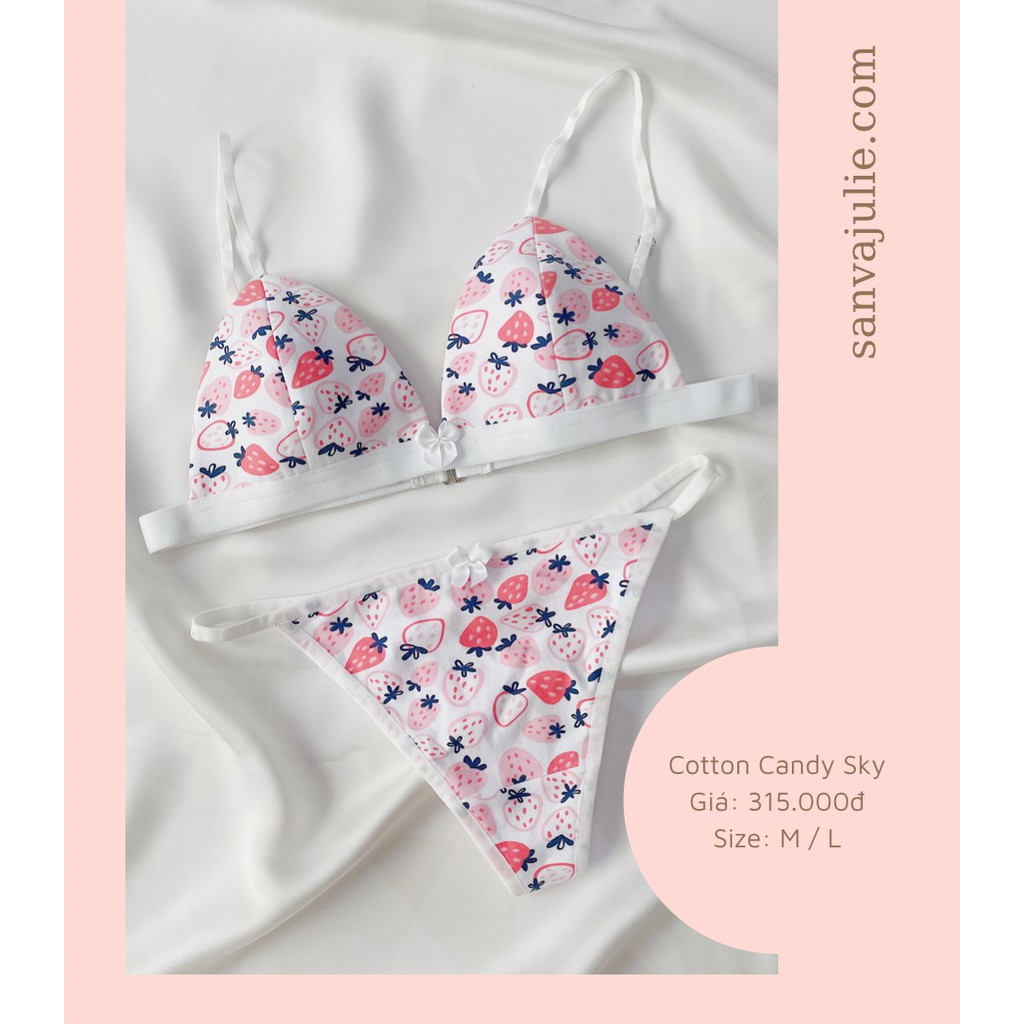 Bộ đồ lót áo không mút Cotton Candy Sky thiết kế - Quả dâu