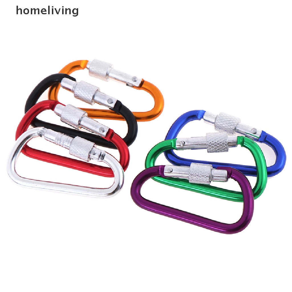 homeliving 2pcs Random Aluminum Carabiner D-Ring Key Chain Clip Outdoor Hook Buckle .