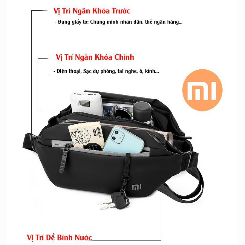 ☾♟☃Túi Đeo Hông Bụng Xiaomi Chống Thấm Nước Kiểu Dáng Thể Thao Phong Cách Thời Trang Nam cao cấp