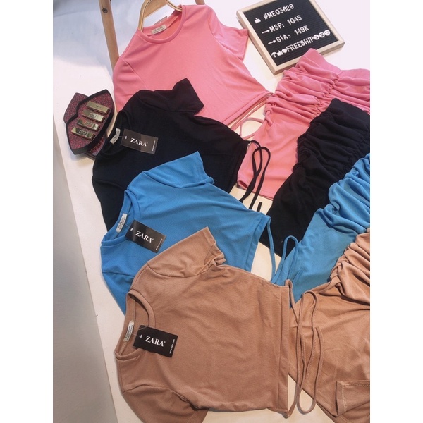 [Chuyên Sỉ] Set thun len gân cột lưng, chân váy xẻ tà tôn dáng - hàng đẹp lắm luôn nha các chị