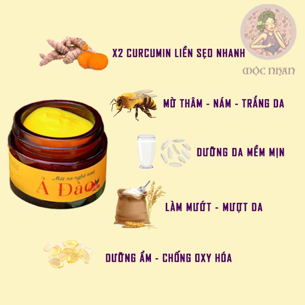 Mặt nạ nghệ  [MẪU MỚI] ♥️𝑪𝑯𝑨̂́𝑻 𝑳𝑼̛𝑶̛̣𝑵𝑮 𝑪𝑨𝑶♥️  Mask nghệ tươi sáng da Mộc Nhan Natural - sản phẩm organic tự nhiên