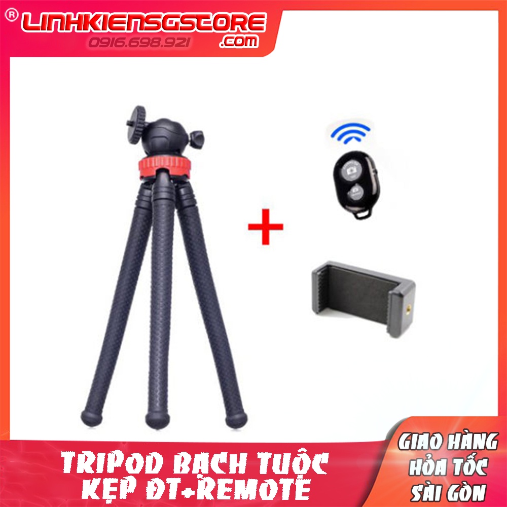 Giá đỡ điện thoại / máy ảnh dạng tripod 3 chân bạch tuộc uốn dẻo Khả năng vặn xoắn, thay đổi kiểu dáng