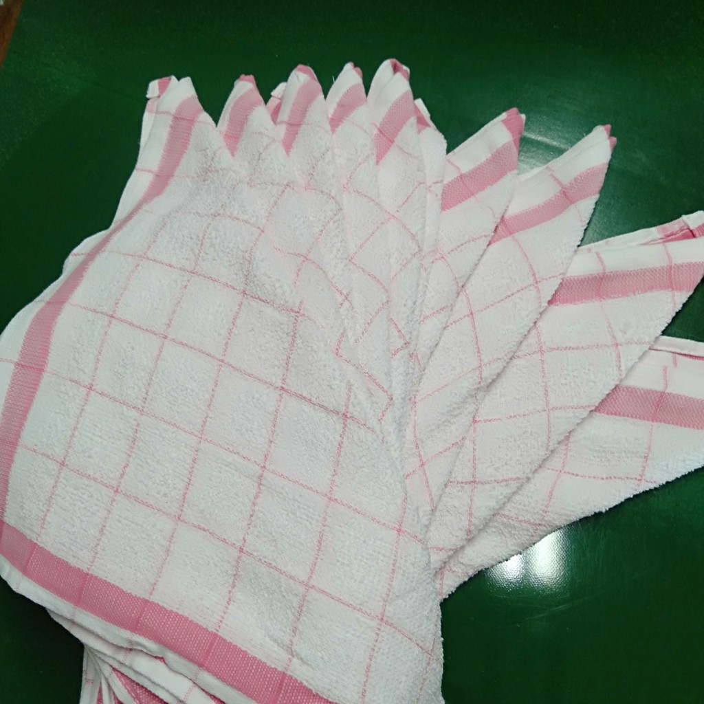 Khăn lau đa năng KT 30x30cm ⚡RẺ VÔ ĐỊCH⚡ Khăn lau bếp sọc màu chất liệu cotton không bông xù | BigBuy360 - bigbuy360.vn