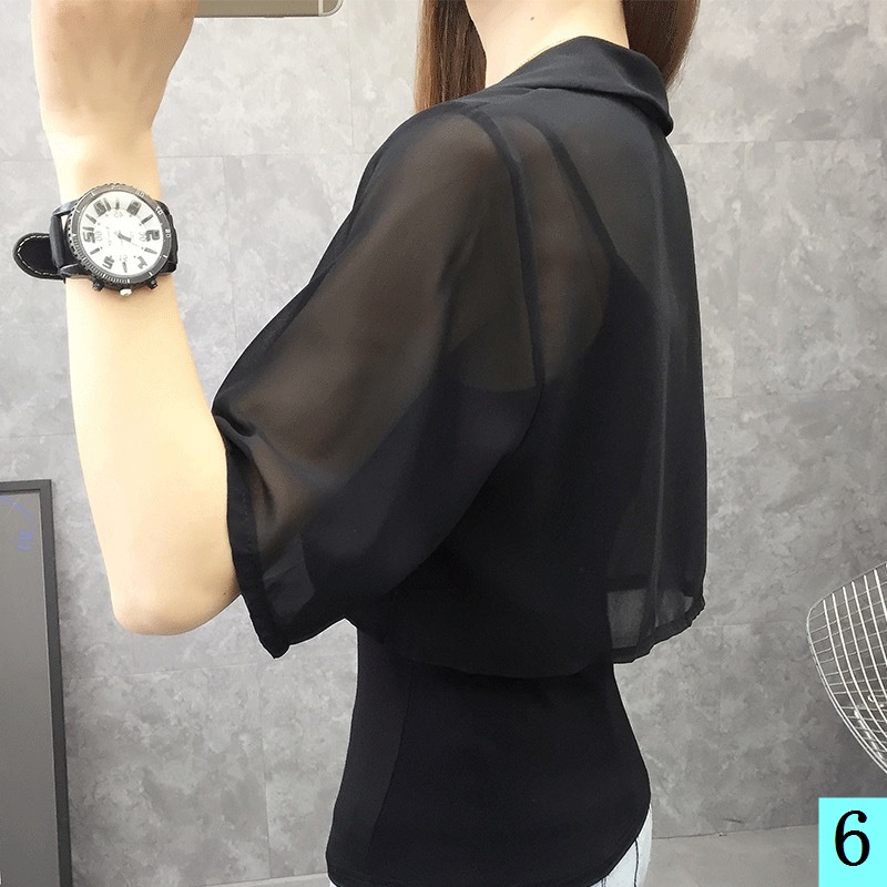 Áo Khoác Voan Lụa Lạnh Ngắn Tay Chống Nắng Thời Trang Mùa Hè Hàng Mới Cho Nữ