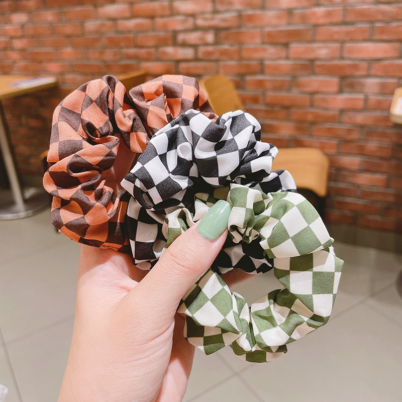 Dây Cột Tóc Bản Rộng Bằng Vải Họa Tiết Caro Nhiều Màu Sắc Phong Cách Hàn Quốc Nhật Bản - Misu Shop