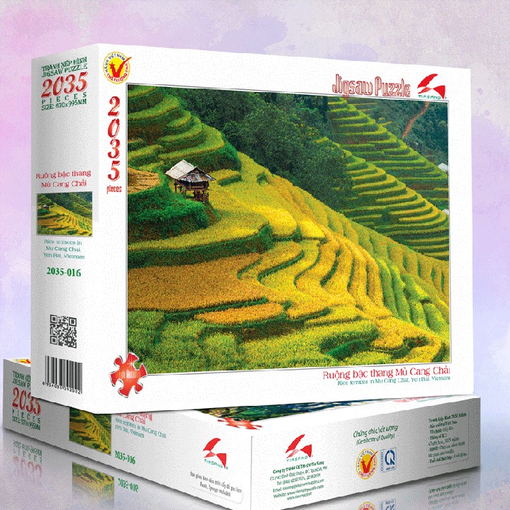 Tranh xếp hình Jigsaw Puzzle giải tỏa stress Tia Sáng 2035 mảnh - RUỘNG BẬC THANG MÙ CANG CHẢI - MSP: 2035-016