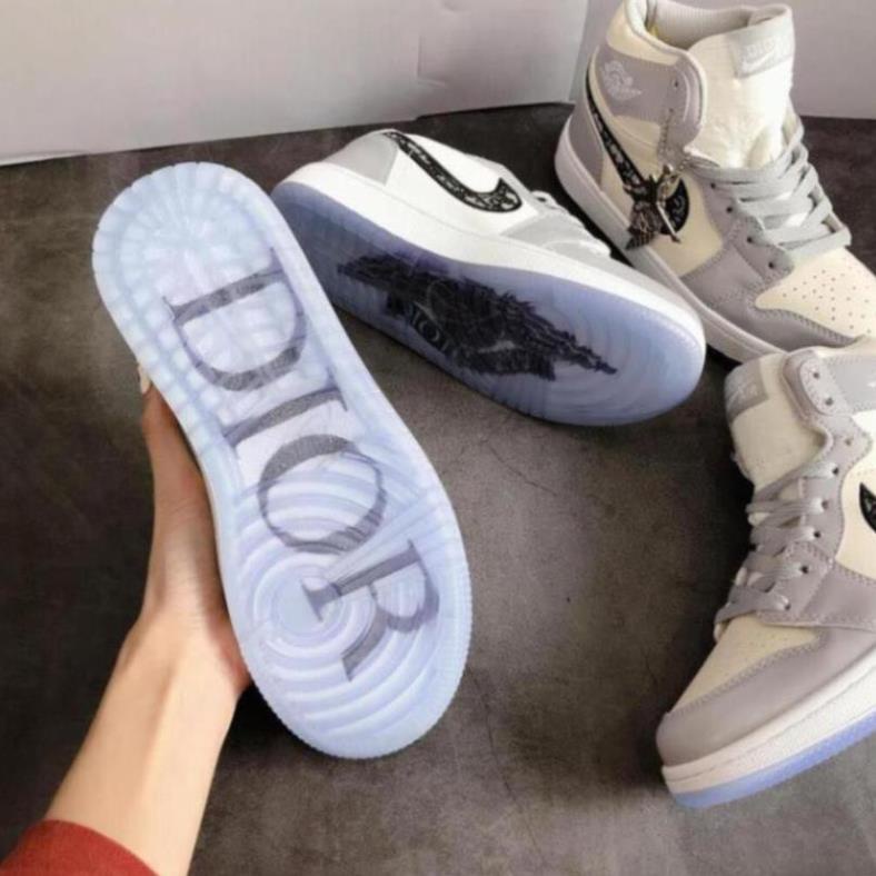 Giày jd dior cổ cao + cổ thấp nam nữ màu xám bản cao cấp