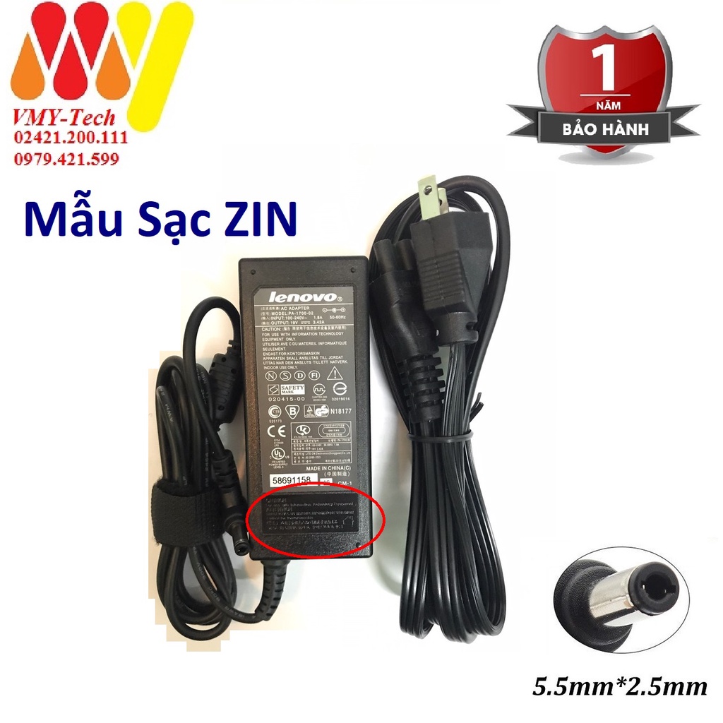 Sạc Lenovo zin theo máy chân thường đầu 5.5 * 2.5mm cho laptop Lenovo