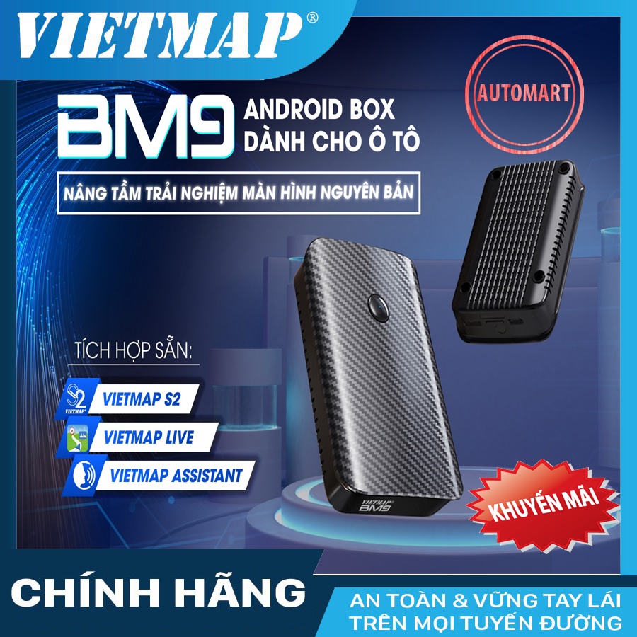 Android box VIETMAP BM9 - dẫn đường S2 - sim 4G