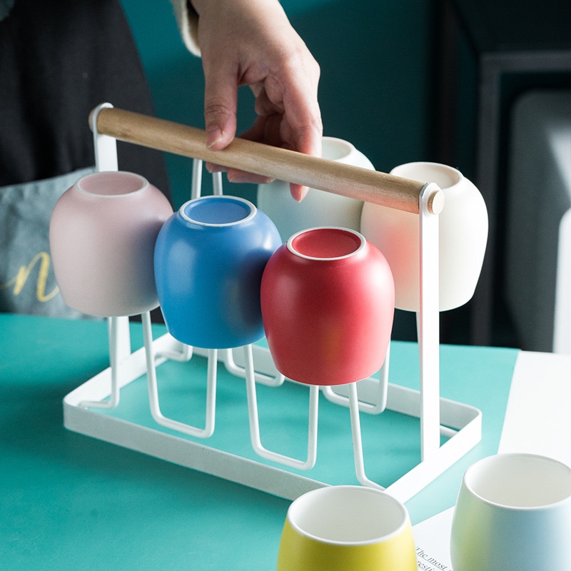 Giá úp ly, cốc bằng sắt để bàn