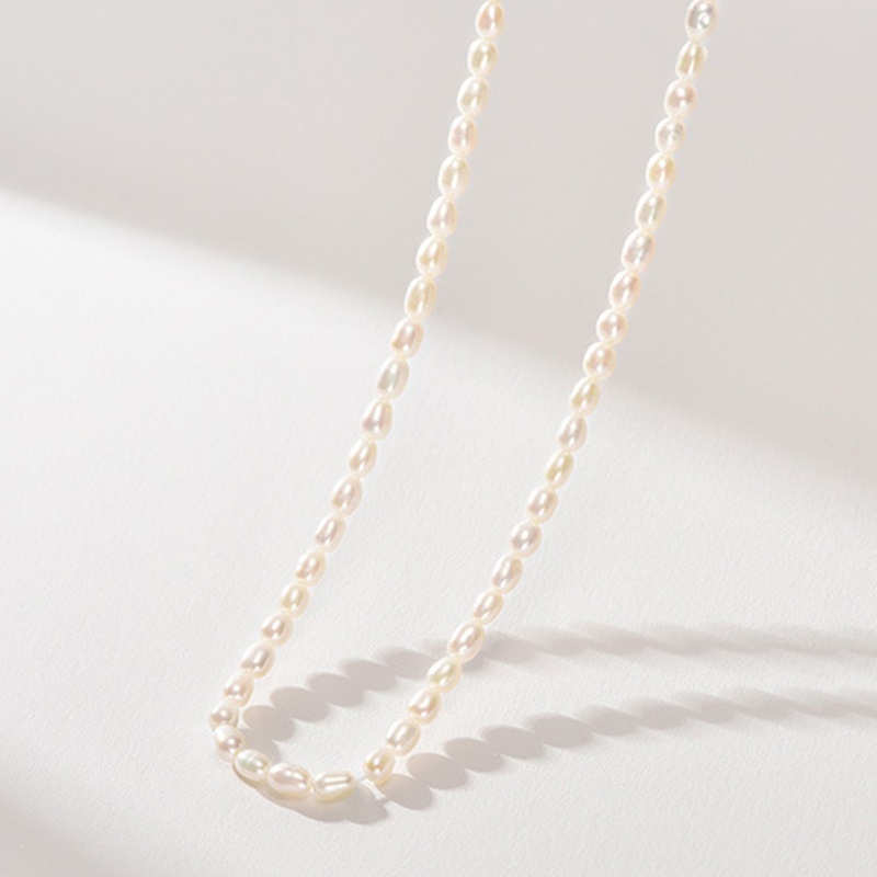 Flgo Vòng cổ Chuỗi Hạt Ngọc Trai Hình Oval Phong Cách Đường Phố Thanh Lịch Dễ Phối Đồ