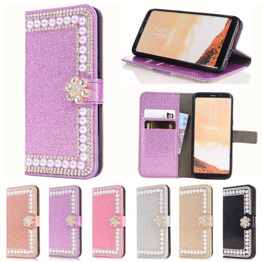 Bao da kim tuyến đính ngọc trai sang trọng cho Samsung J7 2016 2017