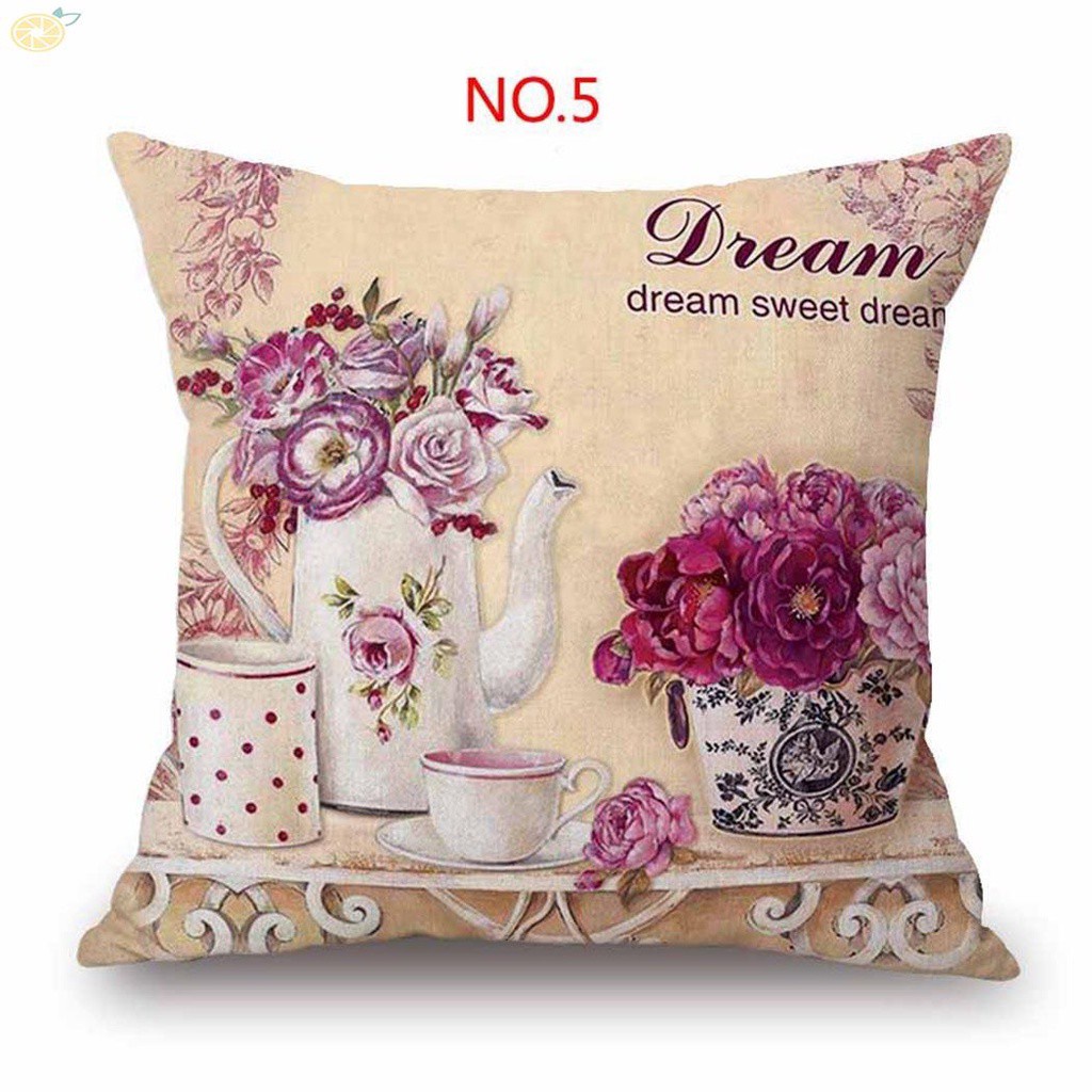 Vỏ gối vuông trang trí phòng khách / phòng ngủ phong cách vintage