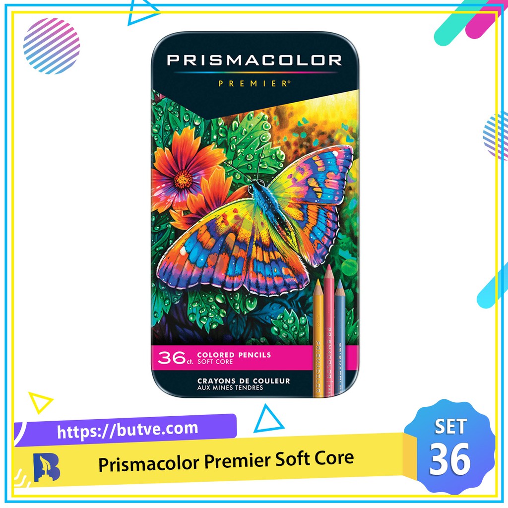 Hộp 36 bút chì màu hạng họa sĩ Prismacolor Premier Soft Core (Hộp thiếc)