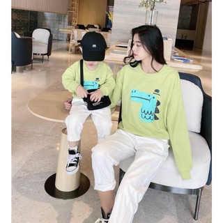 ÁO ĐÔI KHỦNG LONG XANH CHO MẸ VÀ BÉ