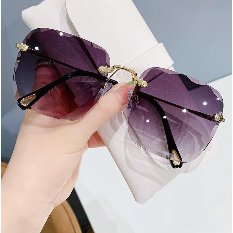 Kính Mát Gọng Vuông Không Viền Thời Trang Cho Nữ