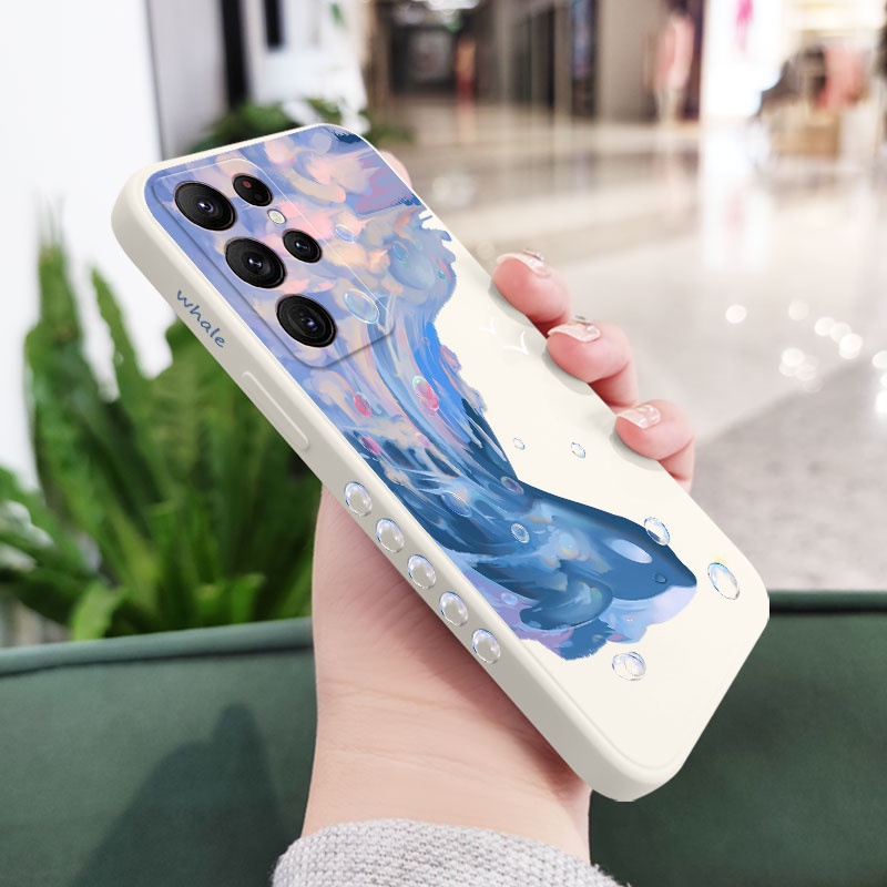 Ôp Điện Thoại Họa Tiết Cá Voi Độc Đáo Thời Trang Cho samsung galaxy s23 s22 fe ultra plus Ốp