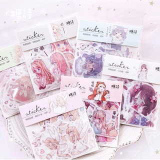 Sticker dán trang trí DIY Chibi Girl NEW