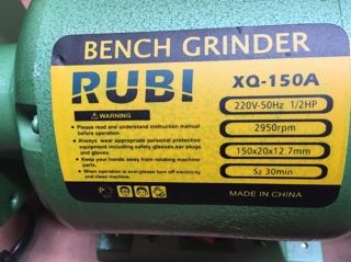 [100% dây đồng] Máy mài 2 đá RUBI 375W 1/2HP
