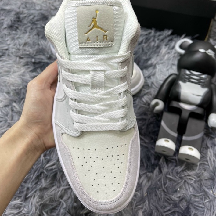 Giày jordan cổ thấp nam nữ xám xanh bản cao cấp, jordan paris cổ thấp chất liệu cao cấp full size 36-43
