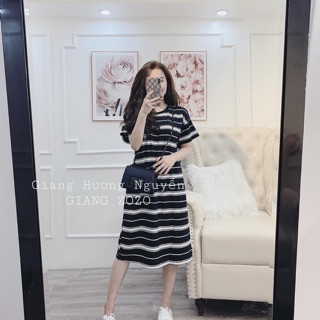 Đầm suông sọc