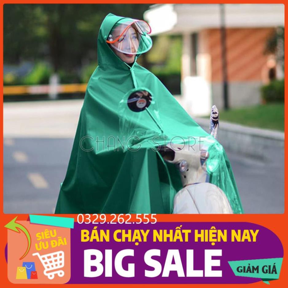 (Big Sale) Áo mưa cánh dơi vải dù siêu bền đầu phản quang có kính che mặt vải dù siêu dai, siêu bền