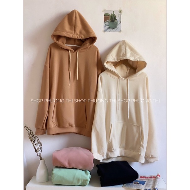 [Có size] Áo hoodie trơn basic unisex loại đẹp mũ 2 lớp