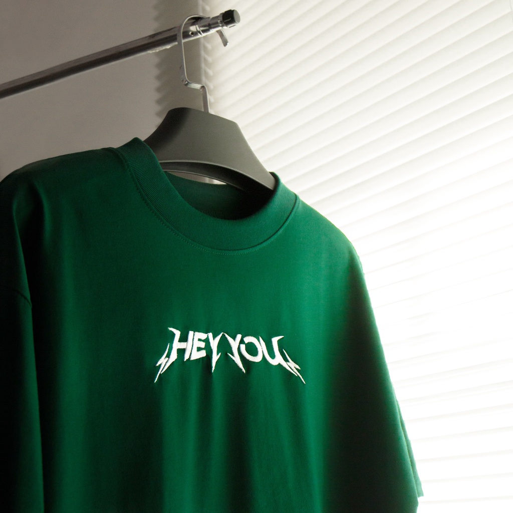 Áo thun HEYYOU METAL GREEN - chữ thêu