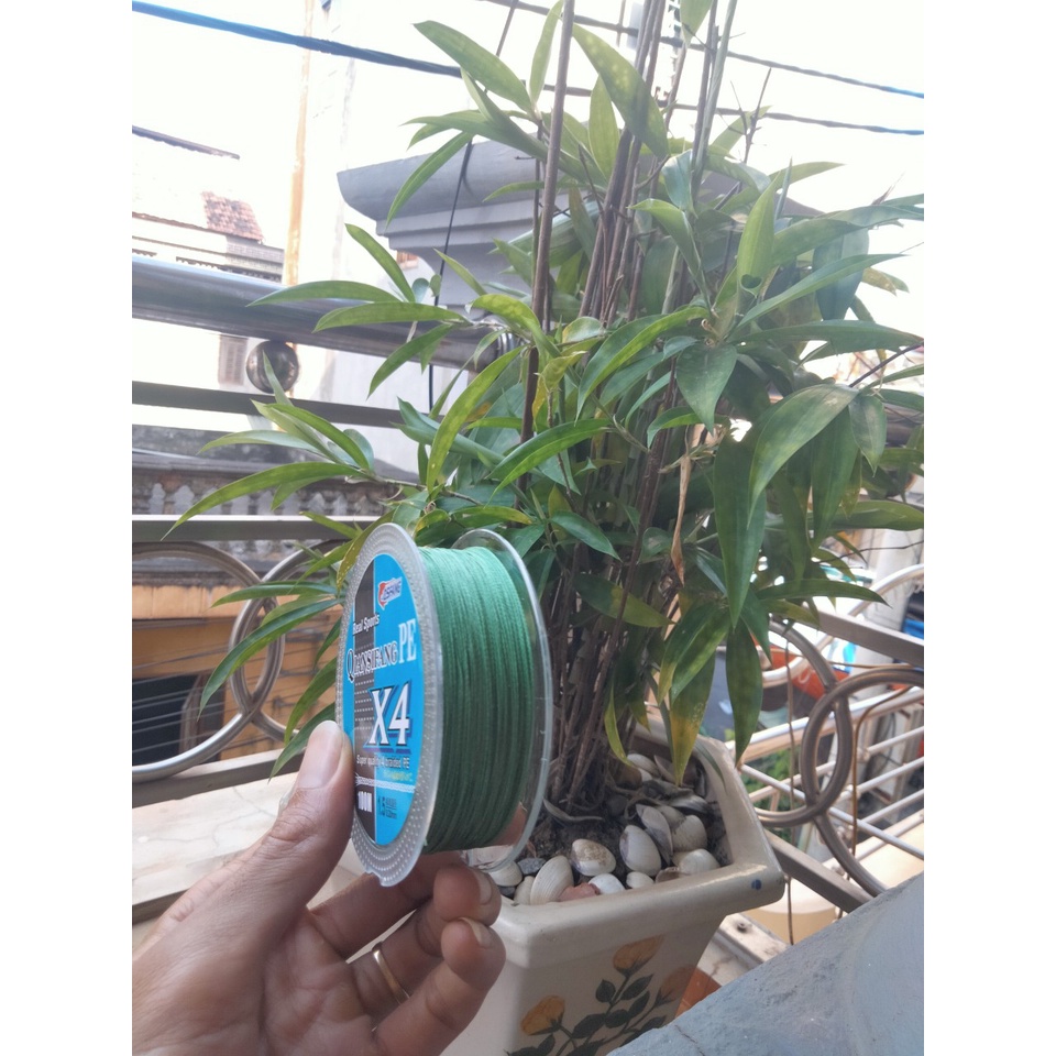 Dây dù câu cá PE Line X4 Braide 100m màu xanh