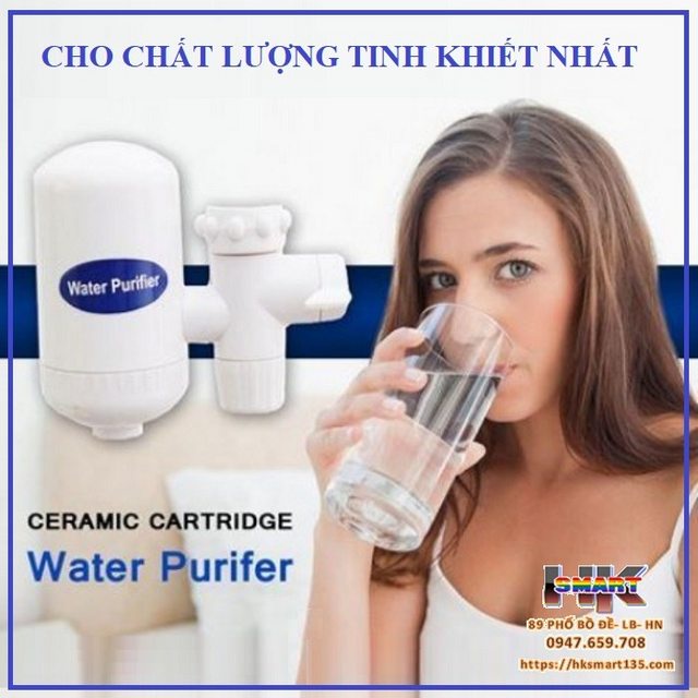 Đầu lọc nước tại vòi Water Purifier có thể lắp được tất cả các loại vòi sử dụng trong gia đình, vòi lọc nước trực tiếp